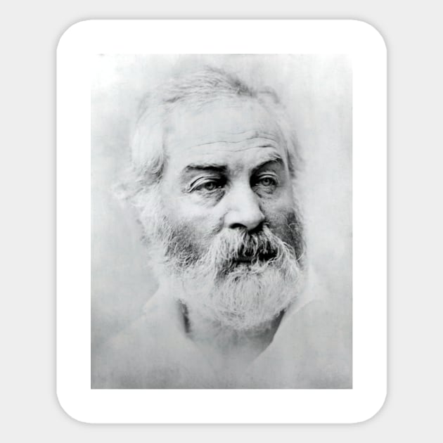 Vintage Alexander Gardner Walt Whitman Portrait Sticker by pdpress